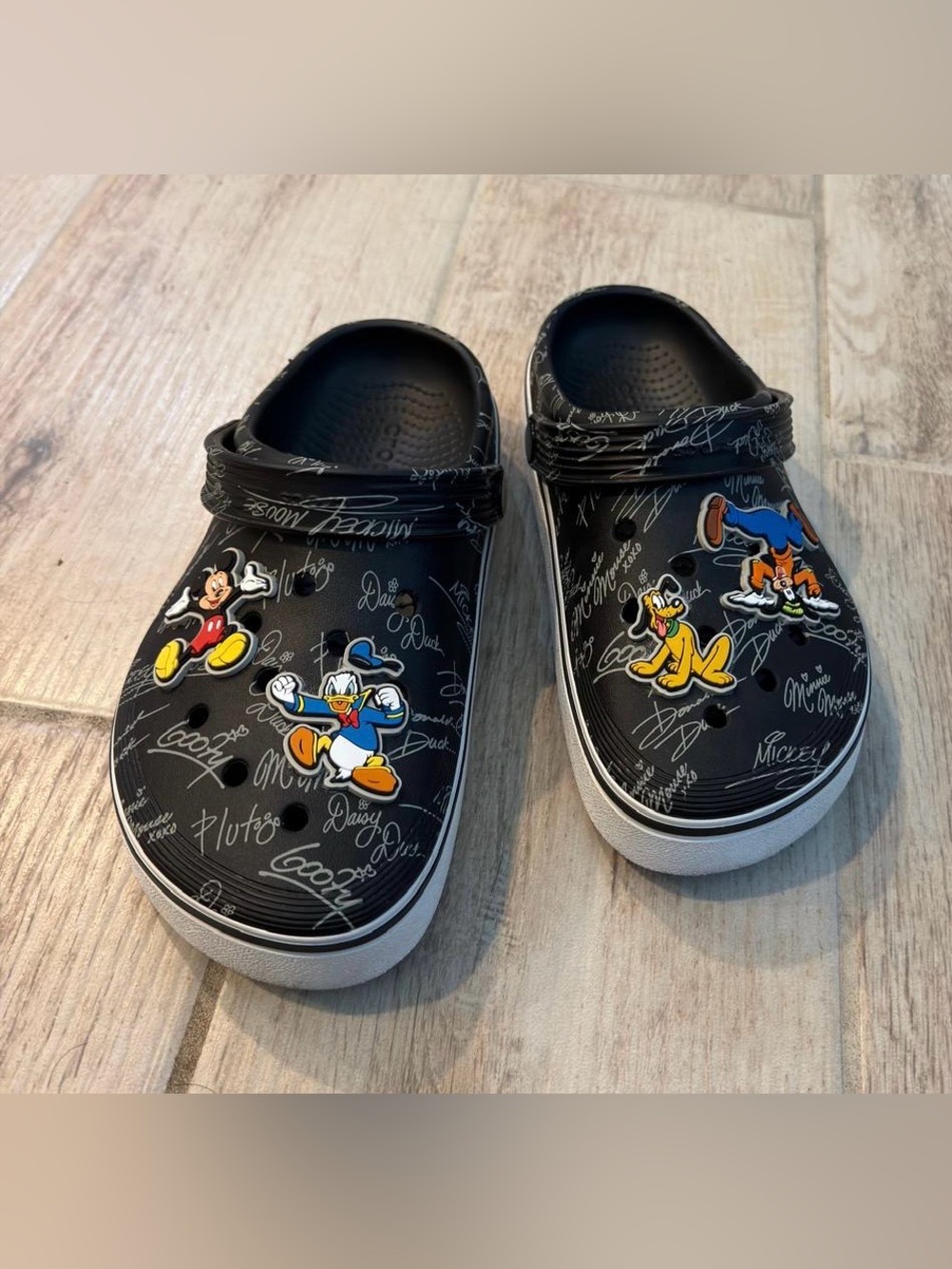 CROCS Black Disney Character Clogs M5 W7 new no tags
